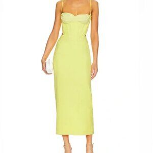 Bardot Martini Midi Dress Yellow- Size 2